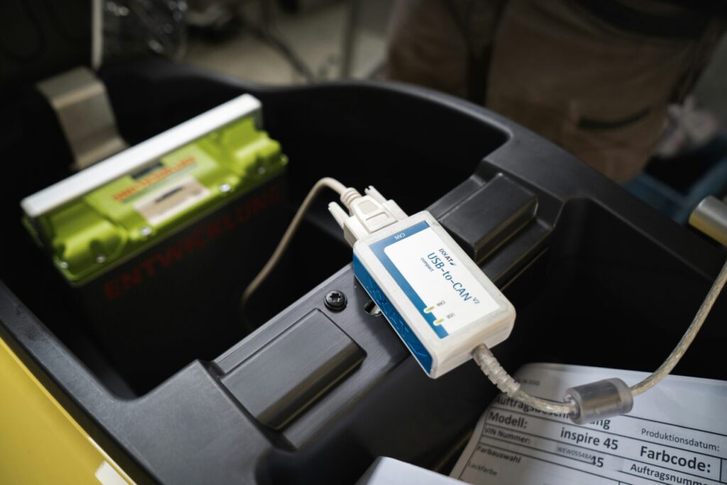 A USB to CAN onboard diagnostics OBD adapter
