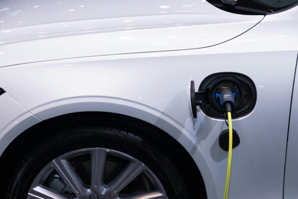 A picture of a plug-in electric vehicle