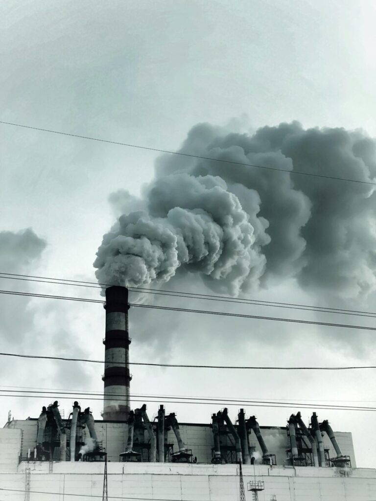 A picture of a smoke stack on which a continuous emission monitoring system could conduct data collection